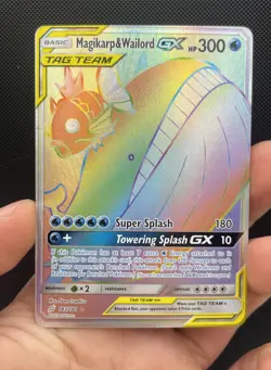Magikarp & Wailord GX TAG TEAM Secret Rare Holo 183/181 Pokemon Card Team Up - Image 1