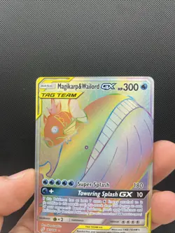 Magikarp & Wailord GX TAG TEAM Secret Rare Holo 183/181 Pokemon Card Team Up - Image 2