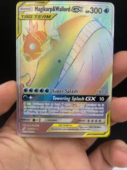 Magikarp & Wailord GX TAG TEAM Secret Rare Holo 183/181 Pokemon Card Team Up - Image 3