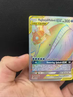 Magikarp & Wailord GX TAG TEAM Secret Rare Holo 183/181 Pokemon Card Team Up - Image 5