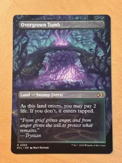 MTG Magic the Gathering Overgrown Tomb Borderless Lorwyn Eclipsed NM - Image 1