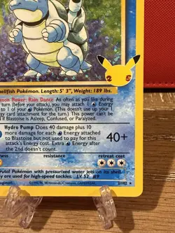 Pokemon TCG Blastoise Celebrations: Classic Collection 2/102 Near Mint - Image 4
