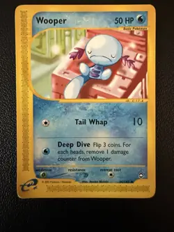 Pokemon TCG Wooper Aquapolis 066/147 Basic Aqua Uncommon 50 HP Regular English - Image 1