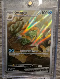 Pokemon TCG Omanyte 180/165 Scarlet & Violet 151 Illustration Rare Holo - Image 1