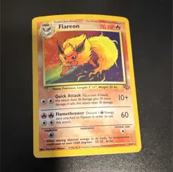 Pokemon Flareon Jungle Holo Rare 70 HP 03/64 Unlimited 1999 English - Image 1