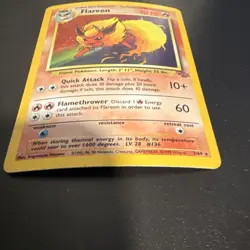 Pokemon Flareon Jungle Holo Rare 70 HP 03/64 Unlimited 1999 English - Image 2