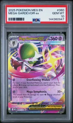 2025 POKEMON MEG EN-MEGA EVOLUTION #060 MEGA GARDEVOIR EX PSA 10 GEM MINT RARE - Image 1