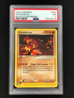 Pokemon 2003 Groudon EX Black Star Promo 002 PSA 7 - Image 1