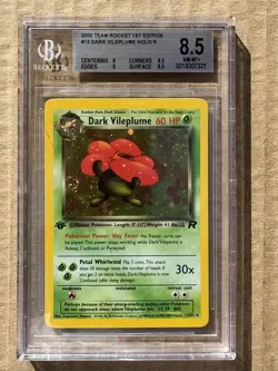 2000 Pokemon Team Rocket 1st Edition Dark Vileplume #13 Holo BGS 8.5 - Image 1