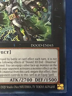 Yugioh DoomZ XII End - Drastrius DOOD-EN045 Secret Rare 1st Edition NM - Image 3