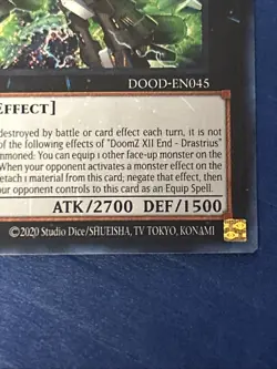 Yugioh DoomZ XII End - Drastrius DOOD-EN045 Secret Rare 1st Edition NM - Image 4