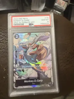 2023 One Piece Monkey D Garp, Alternate Art OP-02-115 PSA 10 - Image 1