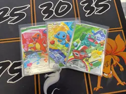 30th First Partner Illustration Collection Cards: Bulbasaur Charmander Squirtle - Image 1