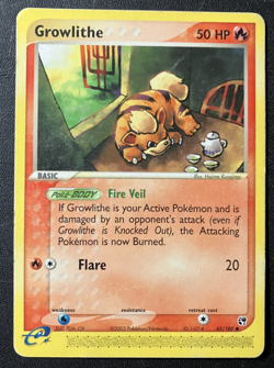 Growlithe 65/100 - 2003 Pokemon Sandstorm Common E-Reader Card - Light Wear - Image 1