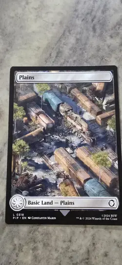 Plains (0318) Universes Beyond: Fallout Regular Full Art Basic Land MTG NM - Image 1