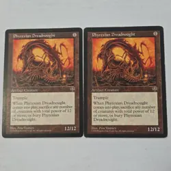 Magic: The Gathering Phyrexian Dreadnought 1996 Artifact Creature 12/12 x2. - Image 1