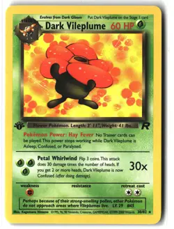 Dark Vileplume ⭐ 30/82 1st Edition WOTC Rare Team Rocket 2000 Pokemon NM - Image 1