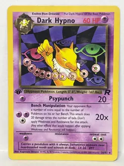 Pokemon Dark Hypno Rare 1st Edition Team Rocket 26/82 - LP - Image 1