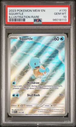 2023 POKEMON MEW EN-151 ILLUSTRATION RARE #170 SQUIRTLE PSA 10 - Image 1