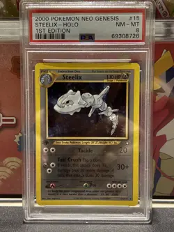 2000 POKEMON NEO GENESIS 1ST ED #15 STEELIX-HOLO PSA 8 - Image 1