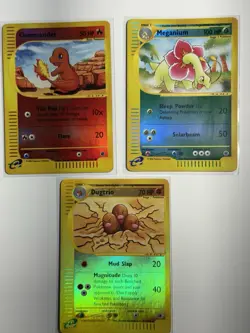 Pokemon Expedition E-Reader Charmander, Meganium, Dugtrio Reverse Holo Lot - Image 1