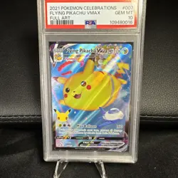 2021 POKEMON CELEBRATIONS #007 FULL ART/FLYING PIKACHU VMAX PSA 10 - Image 1