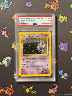 Pokemon Sabrina's Gengar Holo PSA 7 Gym Heroes Great Swirl! 014/132 WOTC 2099 - Image 1