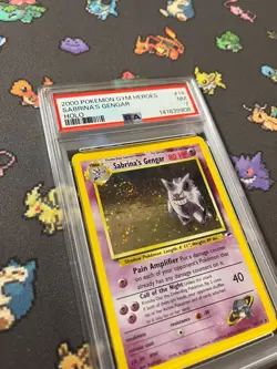 Pokemon Sabrina's Gengar Holo PSA 7 Gym Heroes Great Swirl! 014/132 WOTC 2099 - Image 3
