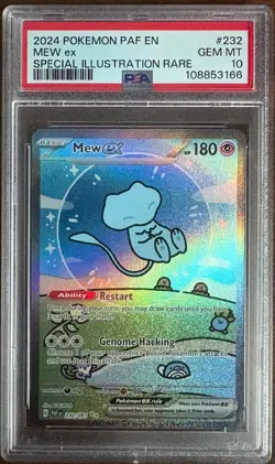 2024 POKEMON PAF EN-PALDEAN FATES SPECIAL ILLUSTRATION RARE #232 MEW EX PSA 10 - Image 1