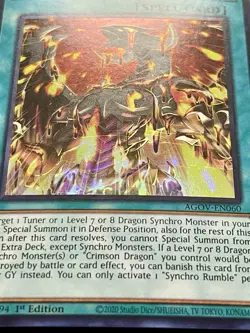 3x Synchro Rumble | AGOV-EN060 | Super Rares | LP | 1st Edition | YuGiOh! - Image 2