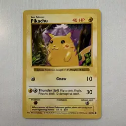 Pokemon TCG Pikachu Red Cheeks Base Set Shadowless Unlimited 58/102 - Image 1