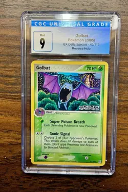 Pokemon 2005 EX Delta Species 43/113 Reverse Holo Golbat CGC 9 Mint - Image 1