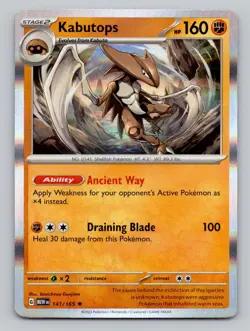 Holo Kabutops 141/165 Rare SV: Scarlet & Violet 151 Pokemon - Image 1