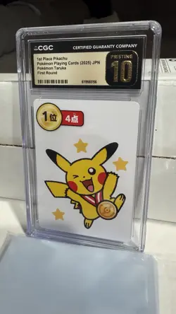 1st Place Pikachu Pokemon Taruka First Round. Graded CGC Pristine 10 - Image 1