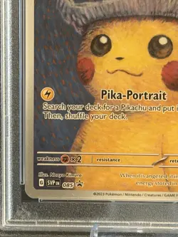 Pokemon Pikachu 2023 Van Gogh Grey Felt Hat #085 PSA 10 - Image 5