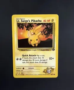 Lt. Surge's Pikachu 84/132 Gym Challenge Pokemon Card - Image 1