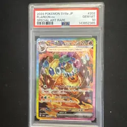 Pokemon Flareon ex 202/187 Sv8a Terastal Fest Ex SAR Holo Japanese PSA 10 - Image 1