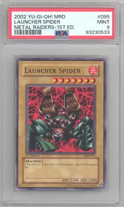 PSA 9 - Yu-Gi-Oh Card - MRD-095 - LAUNCHER SPIDER (common) *1st Edition* - MINT - Image 1