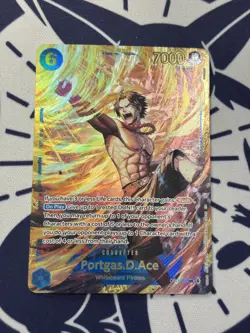One Piece Portgas D. Ace Secret Rare Full Art Foil OP02-013 7000 One Piece SEC - Image 1