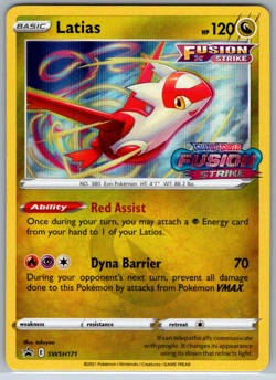 Pokemon Latias Holo Fusion Strike Prerelease Black Star Promo SWSH171 - Image 1