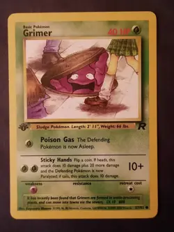 Pokemon Team Rocket 1st Edition Regular Finish Grimer 57/82 VLP-NM - Image 1