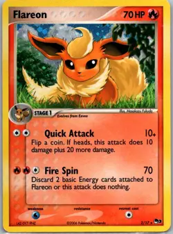 Pokemon TCG Flareon Rare Holo POP Series 3 002/017 LP - Image 1