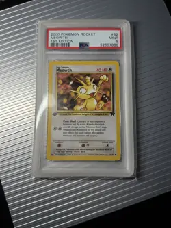 2000 Pokemon 1st Edition Team Rocket Meowth #62/82 PSA MINT 9 - Image 1