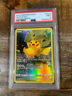 POKEMON 2023 SWSH Crown Zenith Full Art PIKACHU #GG30 PSA 9 Mint RARE - Image 1