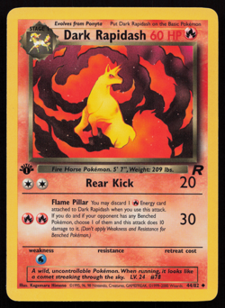 LP! 2000 Pokemon Team Rocket 1st Edition Dark Rapidash #44/82 - Image 1