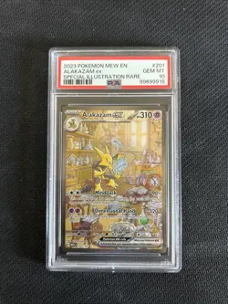 2023 POKEMON MEW EN-151 #201 ALAKAZAM ex SPECIAL ILLUSTRATION RARE PSA 10 - Image 1