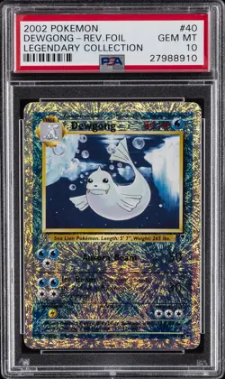 2002 POKEMON LEGENDARY COLLECTION #40 DEWGONG-REVERSE FOIL PSA 10 - Image 1