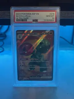 Pokemon 2024 SSP Scovillian EX Ultra Rare PSA 10 Gem Mint Surging Sparks POP 75 - Image 1