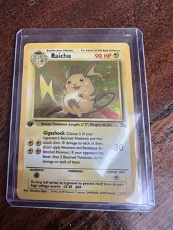 Raichu 1st Edition Holo Holographic 14/62 Fossil Pokemon Rare - Image 1