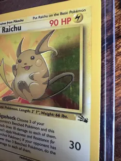 Raichu 1st Edition Holo Holographic 14/62 Fossil Pokemon Rare - Image 4